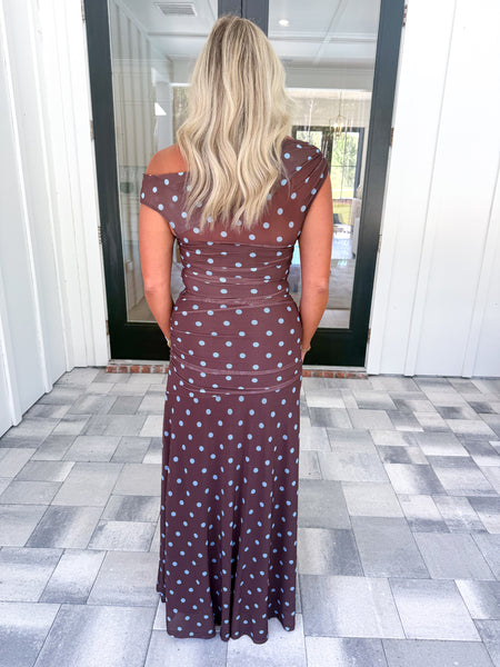 Brown Polka Dot Maxi