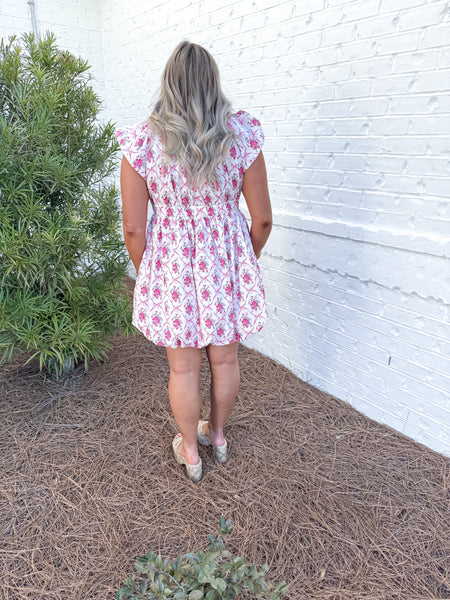 Floral Bubble Hem Dress