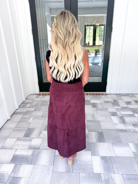 Garnet Suede Skirt