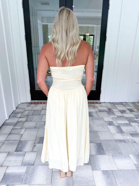 Yellow Strapless Dress