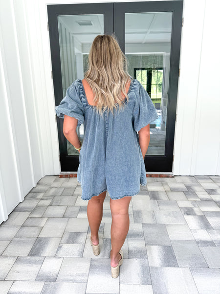 Denim Flowy Romper