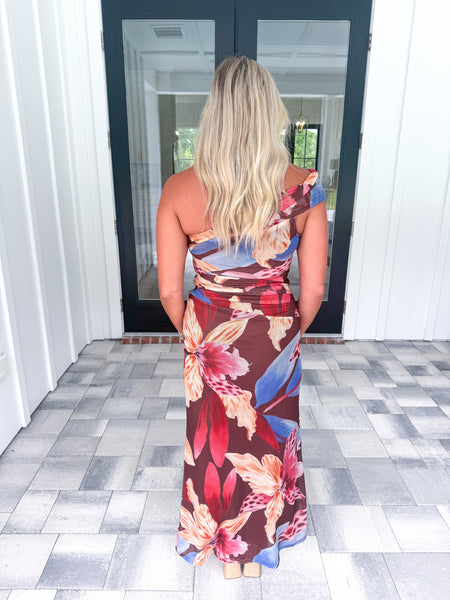 Brown Floral Dress