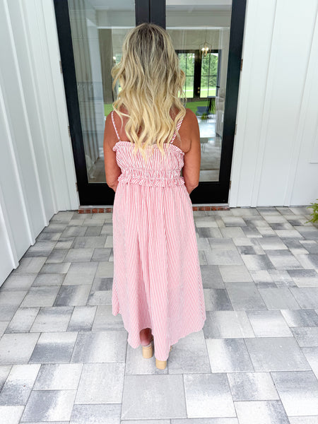 Red Striped Midi