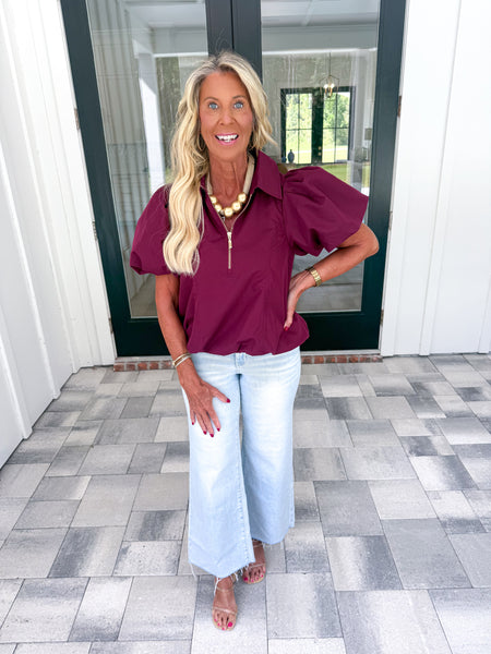 Garnet Zipper Top