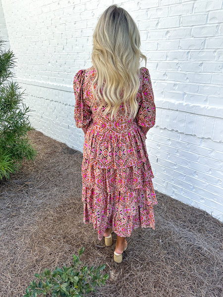 Tiered Ruffle Midi Dress