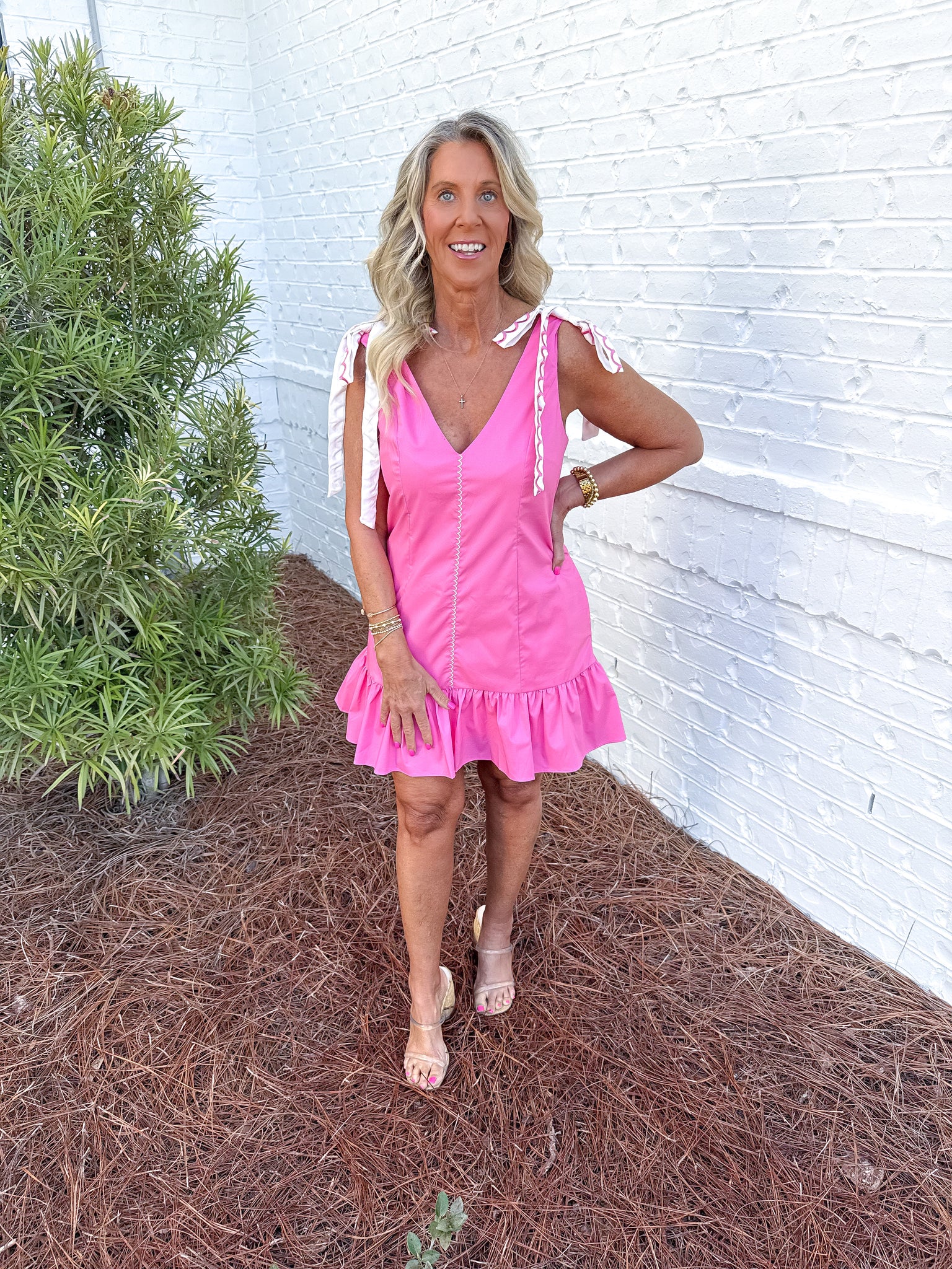 Scallop Embroidery Dress