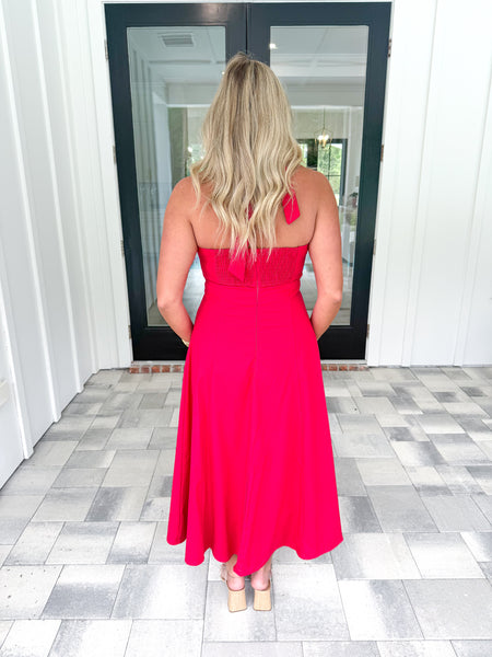 Red Halter Maxi