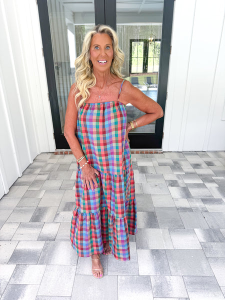 Multi Color Plaid Maxi