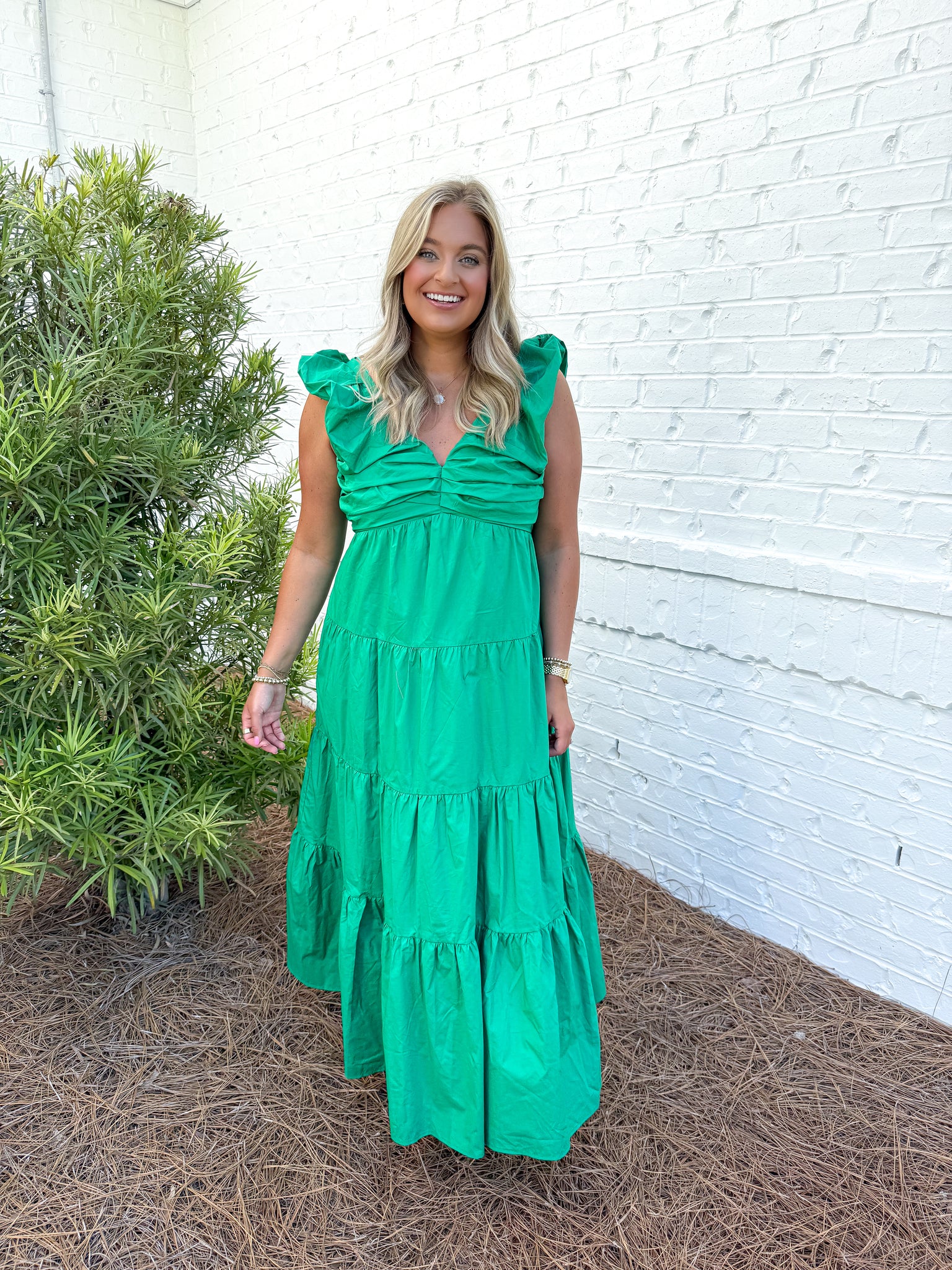 Green Poplin Maxi