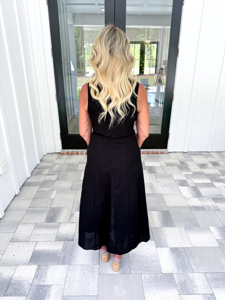 Black Button Midi