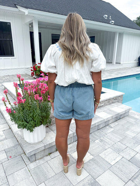 White Embroidered Top