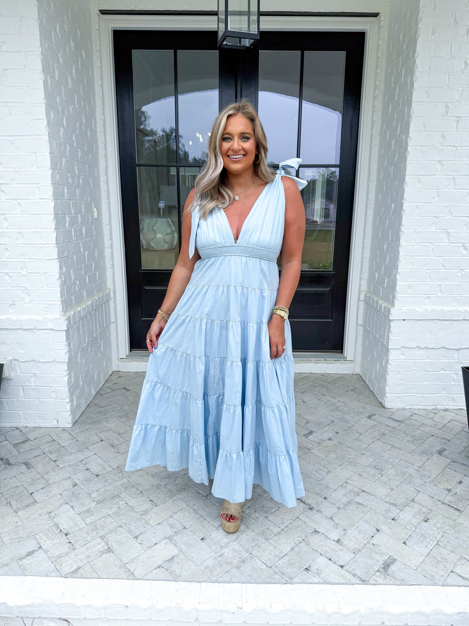 Blue Poplin Maxi