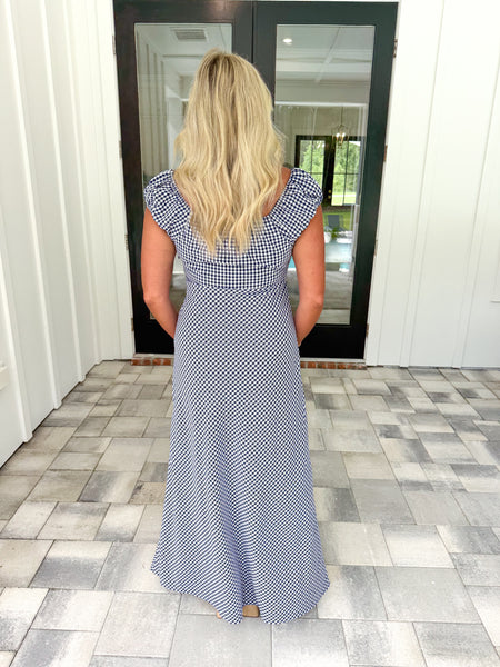 Navy Gingham Maxi