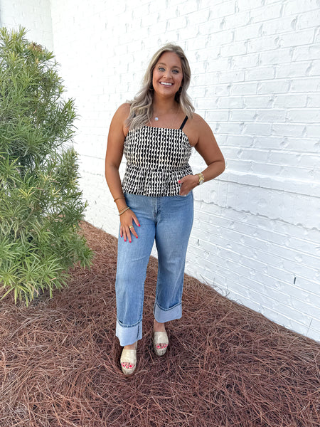 Printed Peplum Top