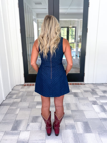 Polka Dot Denim Dress