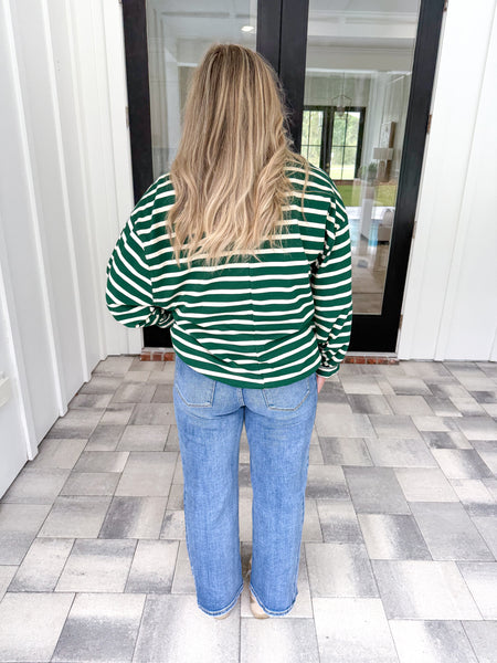 Green Striped Top