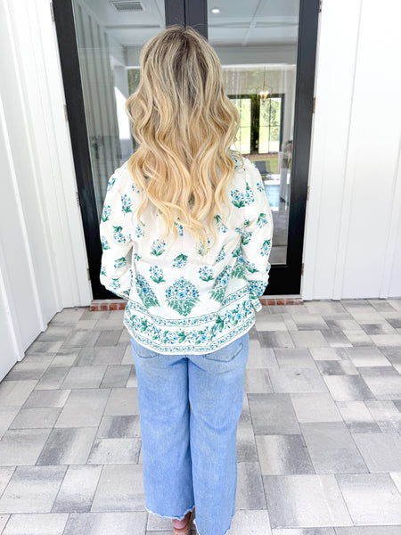 Cream Floral Top