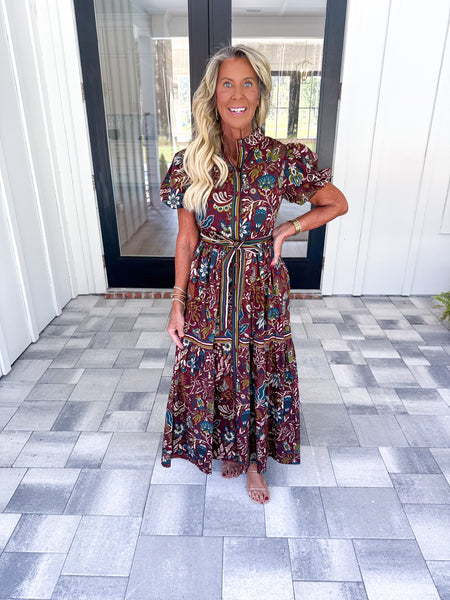 Garnet Floral Midi