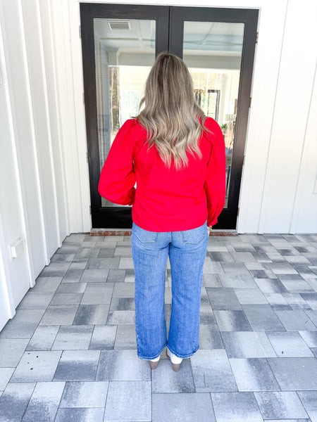 Ruffle Accent Button Down