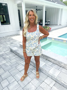 Blue Floral Short Set