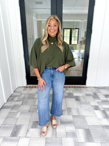Olive Mock Neck Sweater