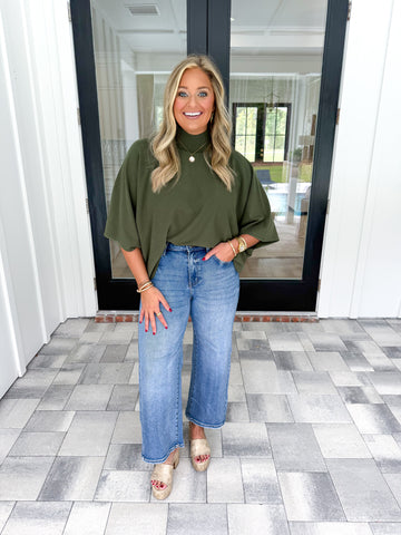 Olive Mock Neck Sweater