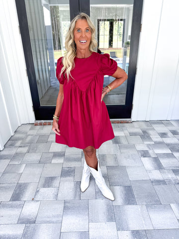 Garnet Yoke Dress