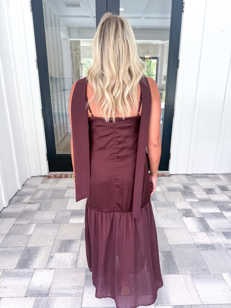 Brown Chiffon Scarf Maxi