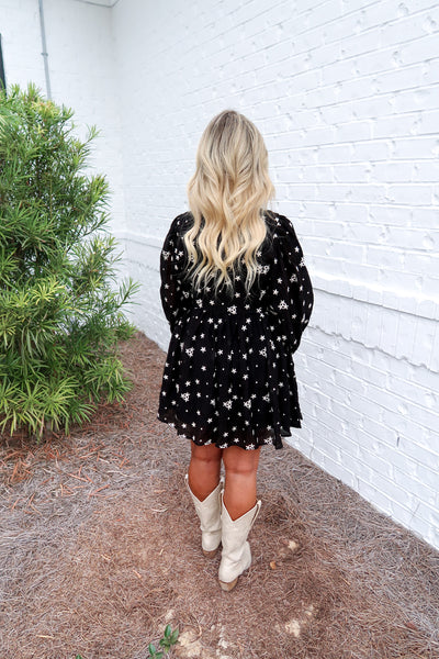 Black Embroidered Dress