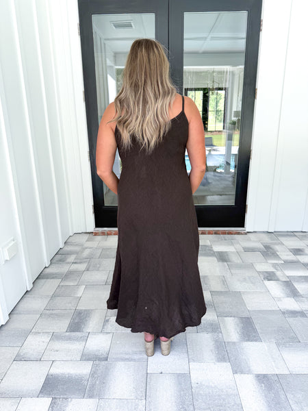 Brown Linen Midi