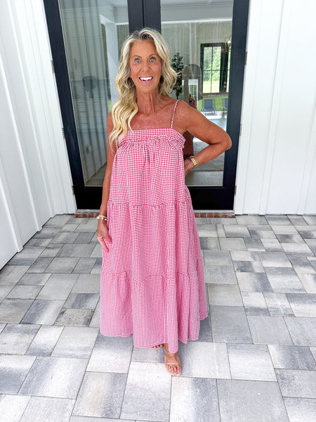 Red Gingham Maxi