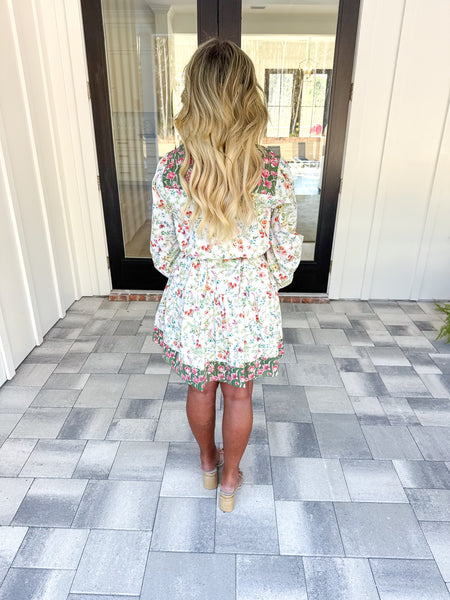 Contrast Floral Dress
