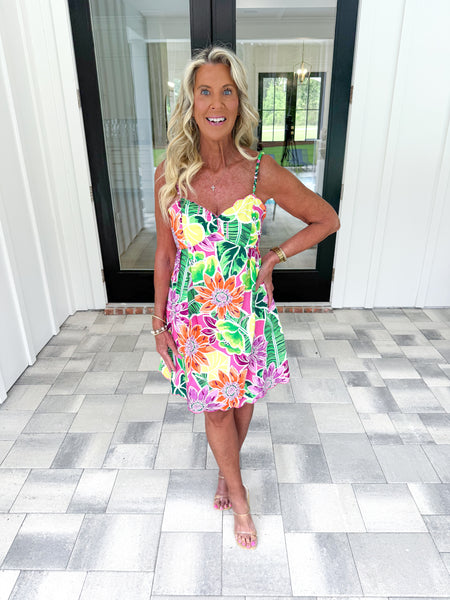 Tropical Scallop Dress