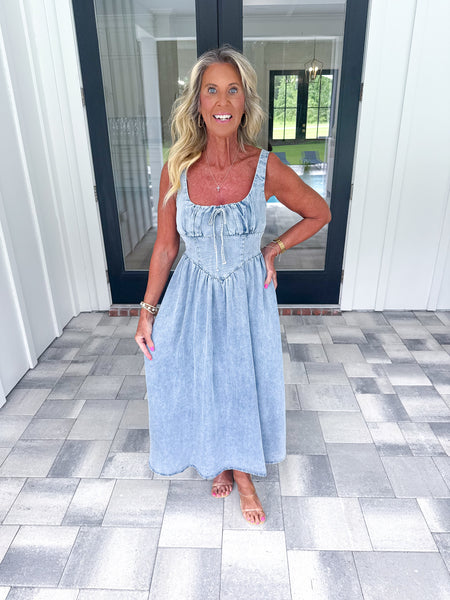Denim Corset Midi