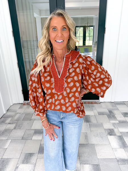 Chestnut Paisley Top