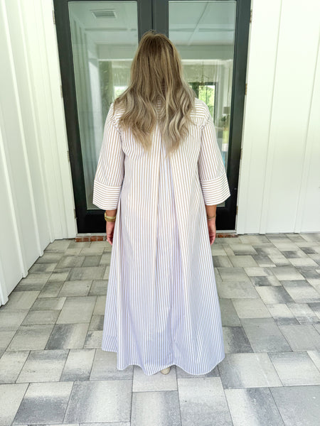 Tan Striped Maxi
