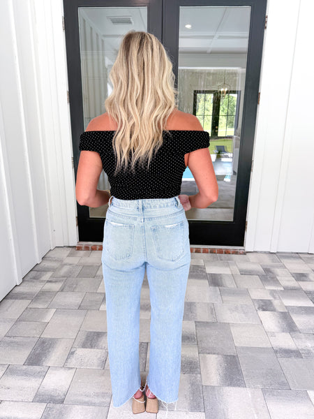 Polka Dot Off Shoulder Top