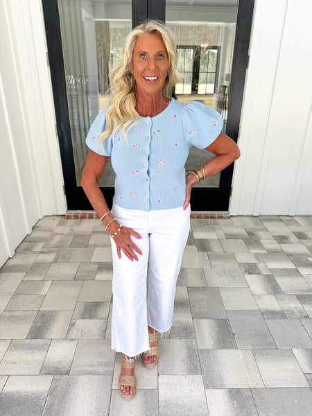 Embroidered Knit Top
