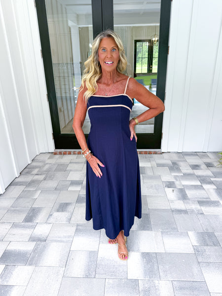 Navy Contrast Midi