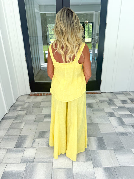 Yellow Linen Top
