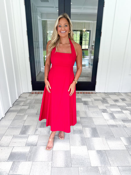 Red Halter Maxi