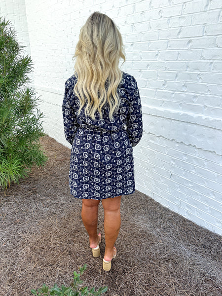 Navy Floral Dress