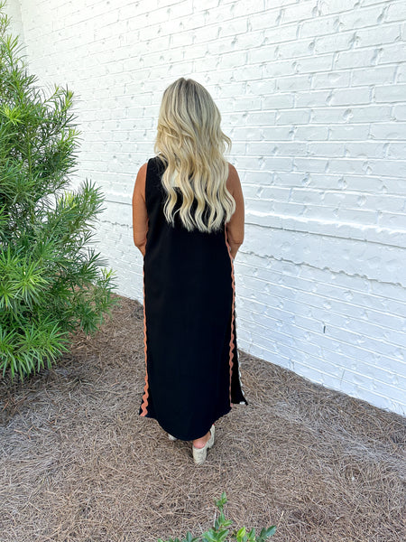 Black Ribbed Midi