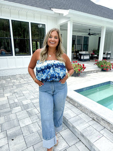 Floral Strapless Top