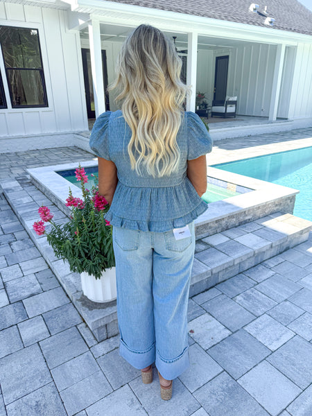 Blue Babydoll Top