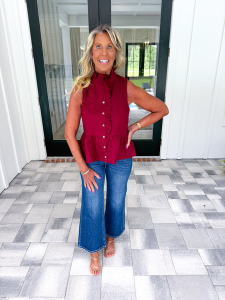 Garnet Peplum Top
