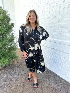 Watercolor Button Up Midi