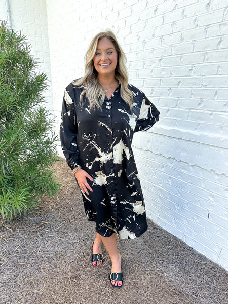 Watercolor Button Up Midi