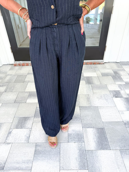 Pinstripe Linen Pant