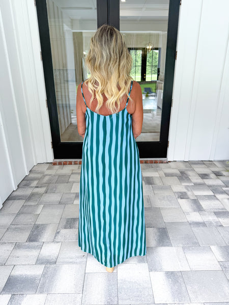 Blue Striped Maxi
